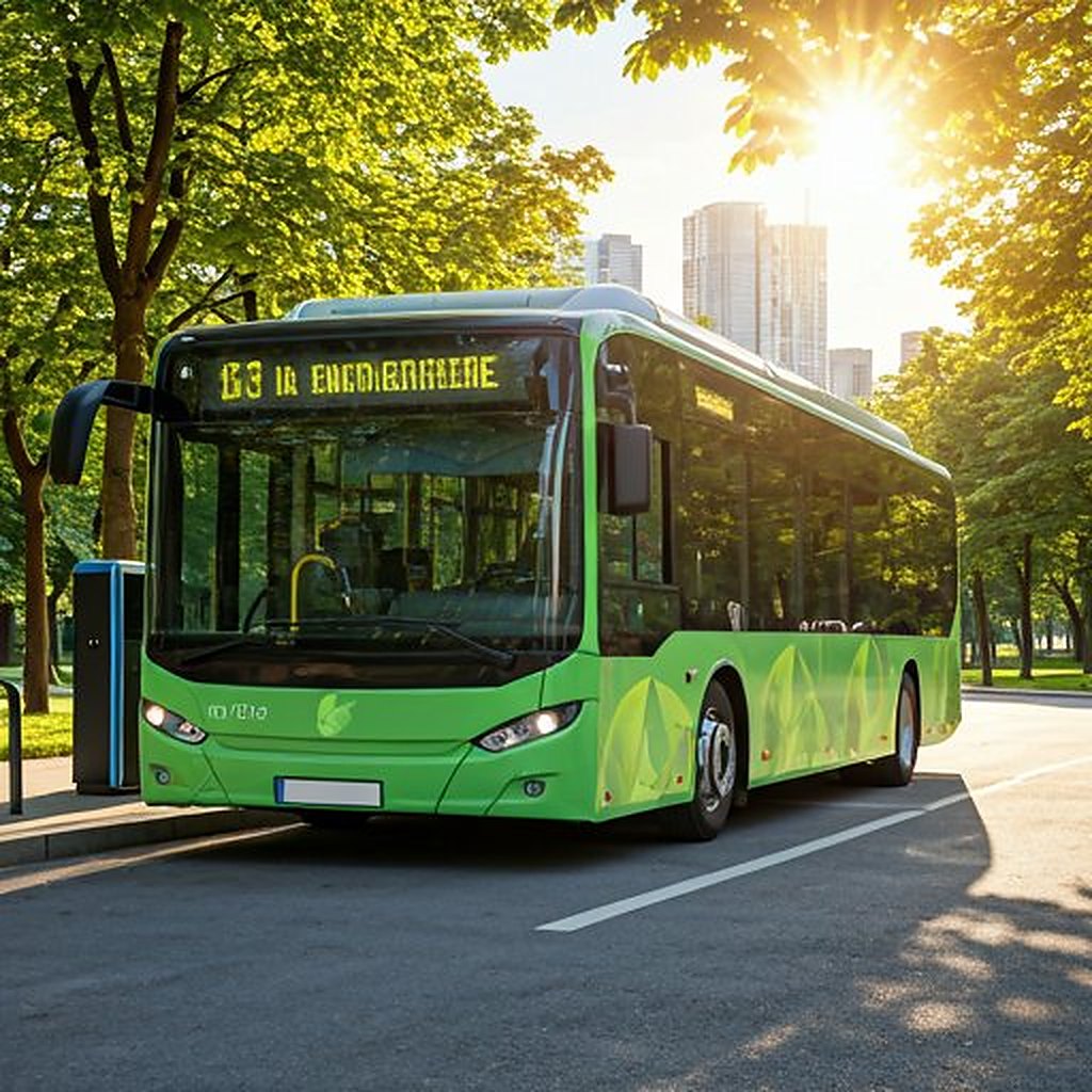 Bus électrique moderne à une station de recharge
